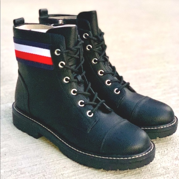 NWT Tommy Hilfiger Black Lavo 2 Moto Combat Boots - Picture 12 of 14